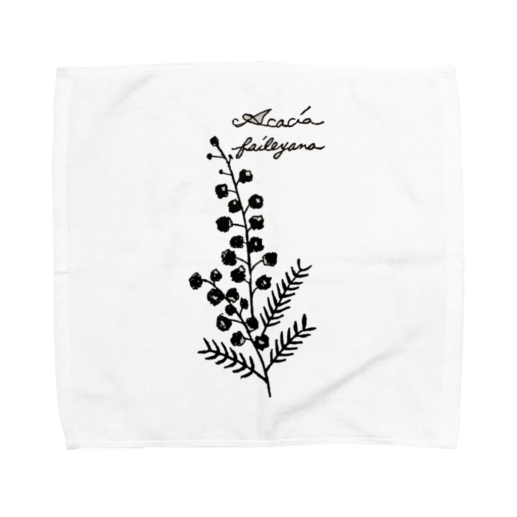 はるくいん文具店〜Laatikko∞Tの植物図鑑シリーズ…ミモザ Towel Handkerchief
