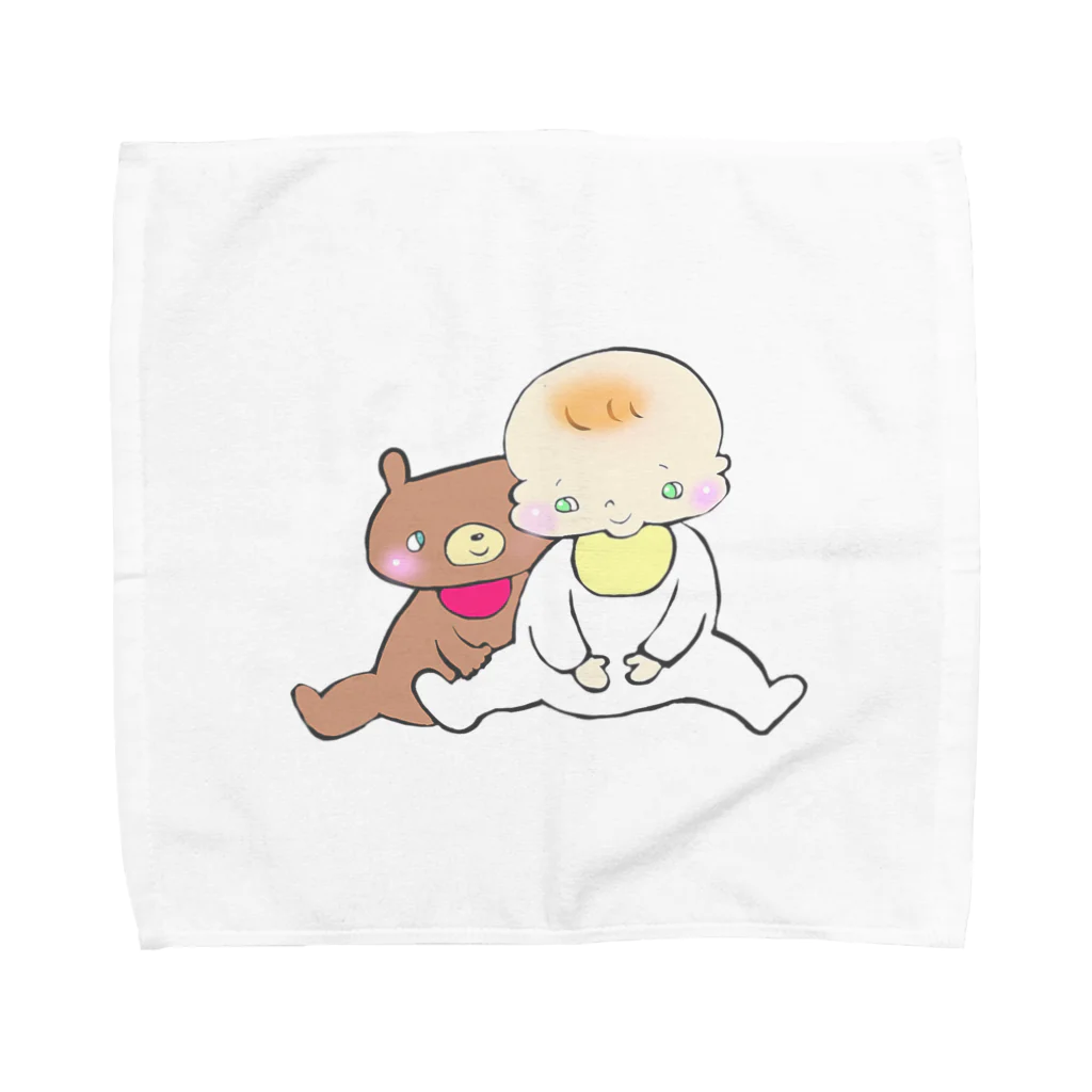 ぷいこのおみせのもちもちちゃんとくまちゃん。 Towel Handkerchief