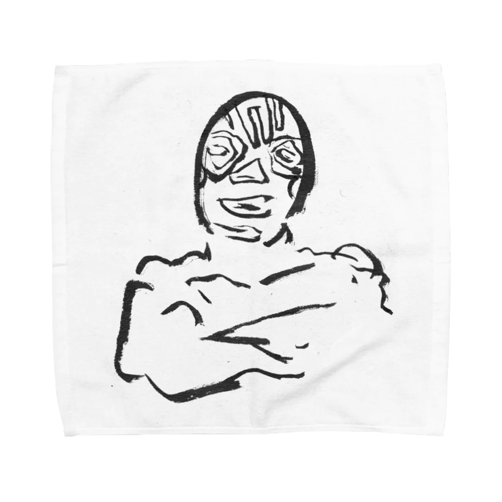 ガイコツギターのムキムキマスクマン Towel Handkerchief