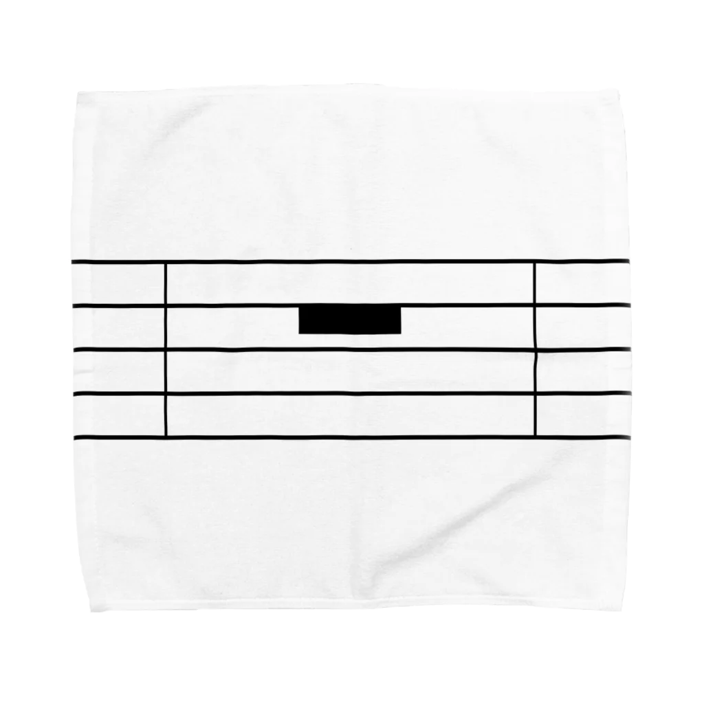 アイジロタウン出張販売店の全休符（黒字） Towel Handkerchief