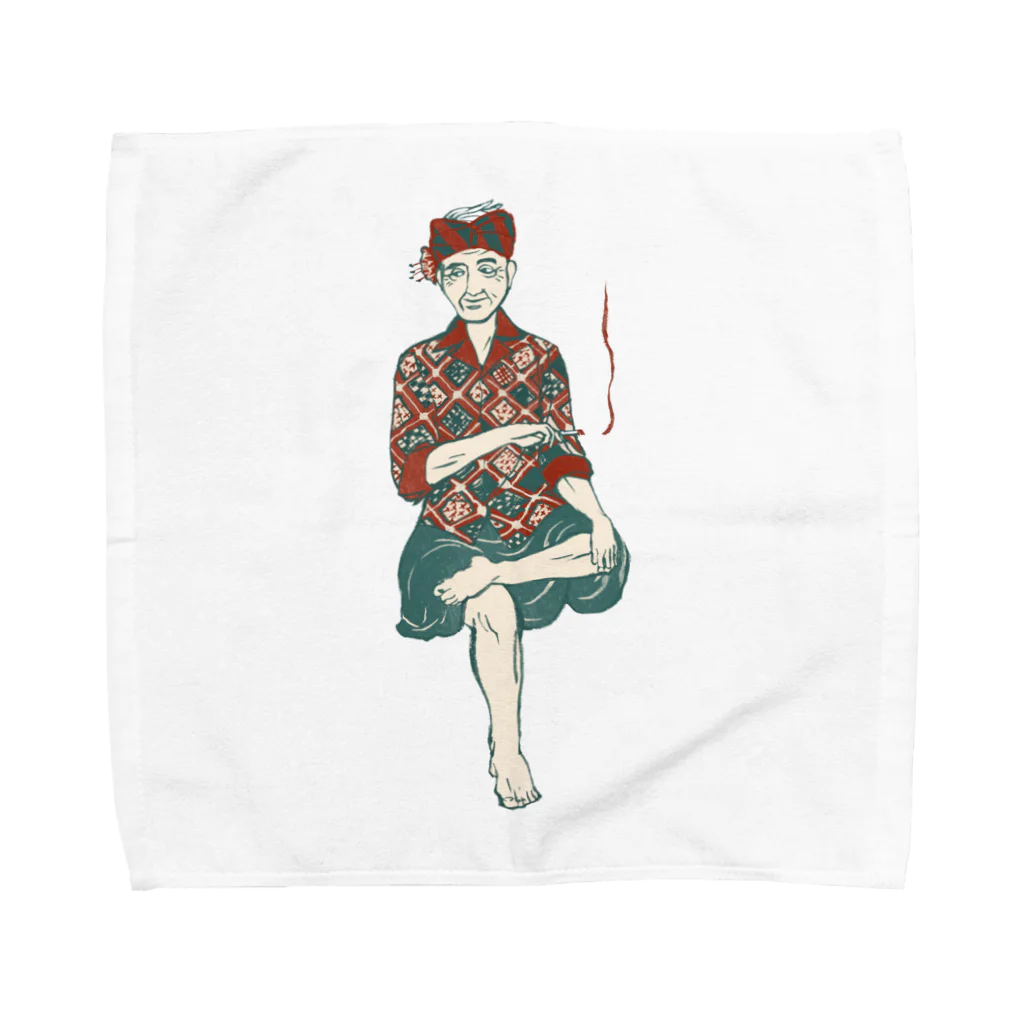 IZANAMI by Akane Yabushitaの【バリの人々】おじいちゃん Towel Handkerchief