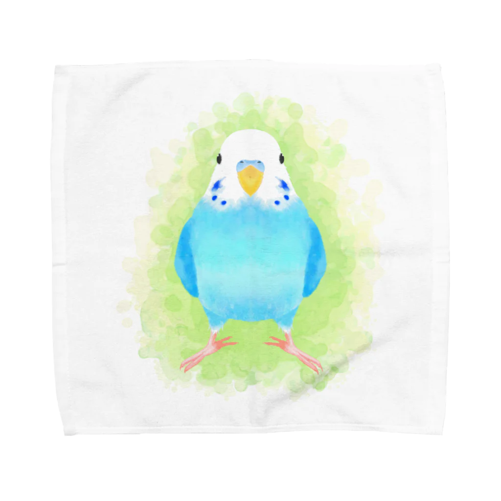 まめるりはことりのほんわかセキセイインコ　ブルー【まめるりはことり】 Towel Handkerchief