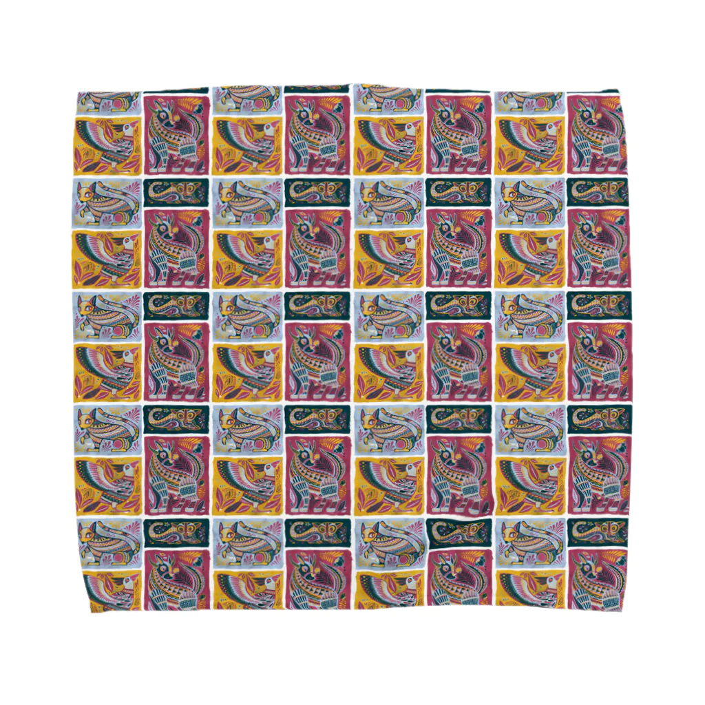 IZANAMI by Akane Yabushitaのメキシコのアレブリヘス（ナチュラル/パターン） Towel Handkerchief