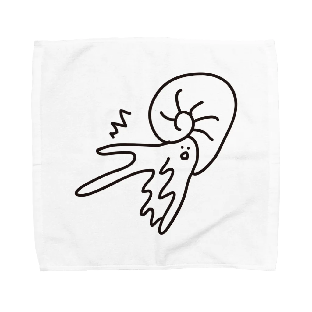 くろねにゃこのアンモナイト「びっくり」 Towel Handkerchief