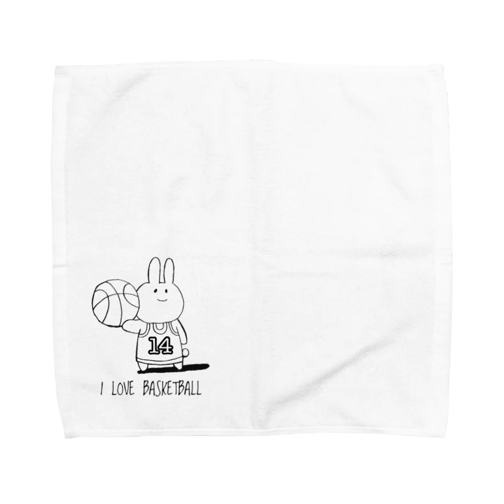 chihhie11のバスケ部員のうさぎ（背番号14） Towel Handkerchief