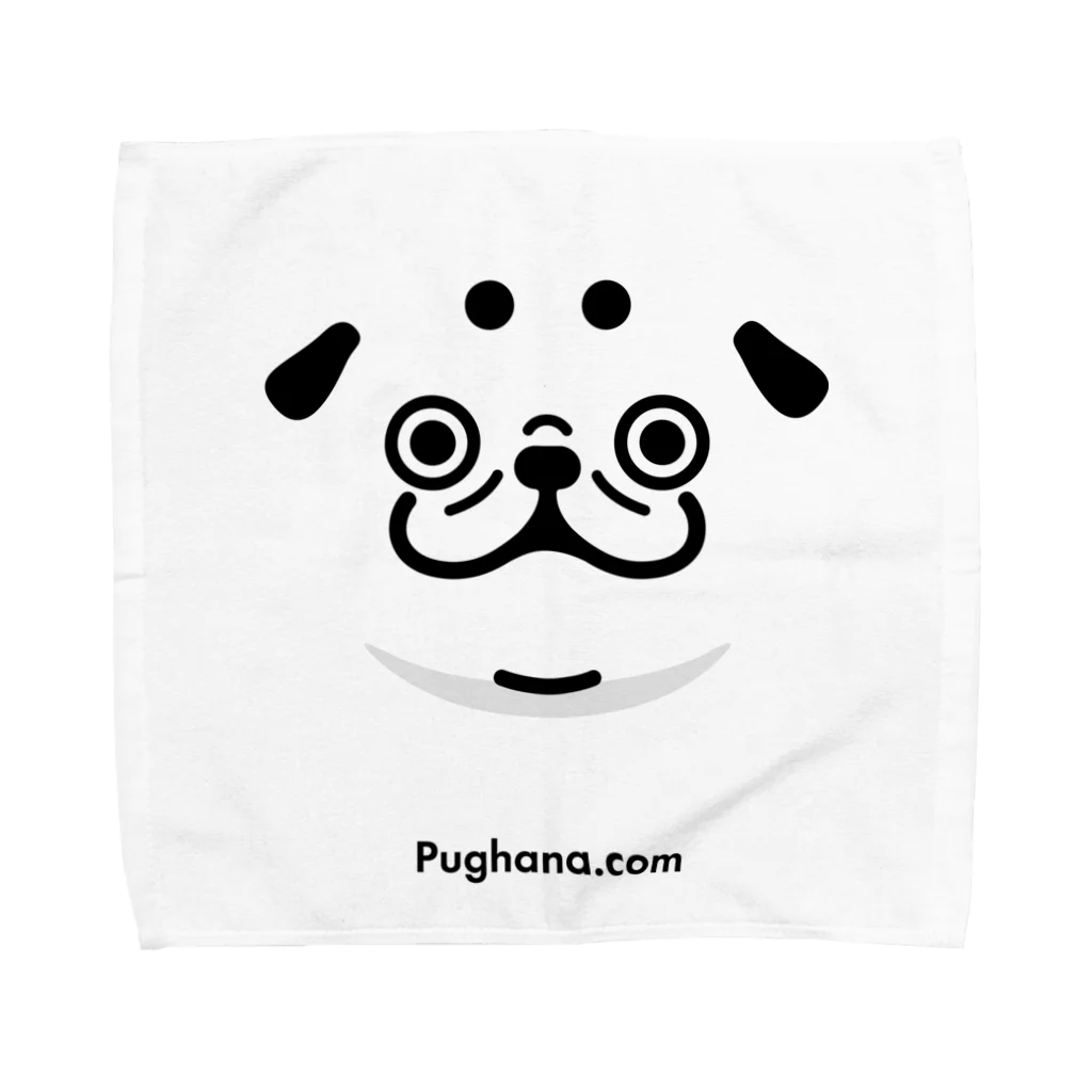 パグハナストア / PUGHANA STOREのシルエットパグ（URL）淡色用 Towel Handkerchief