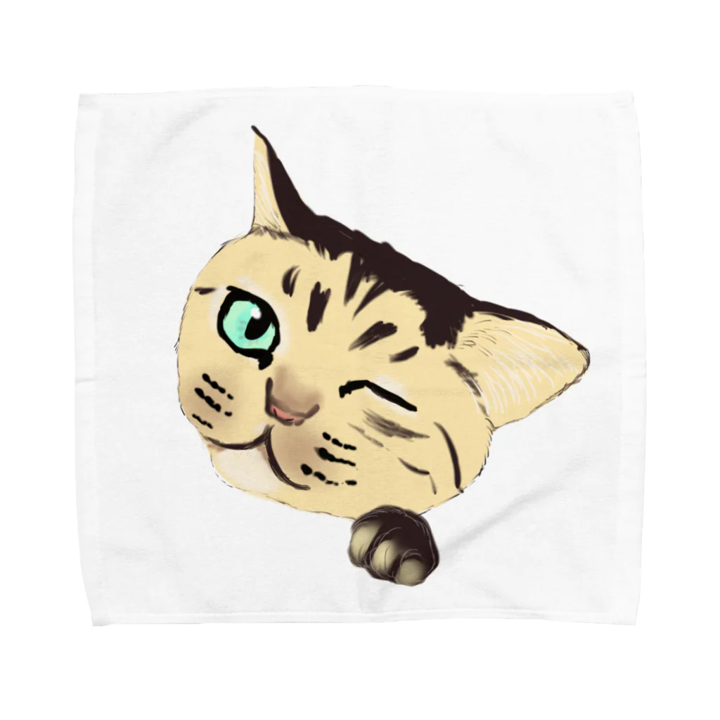 raraのゆるかわTシャツ屋さんのねこちゃん Towel Handkerchief