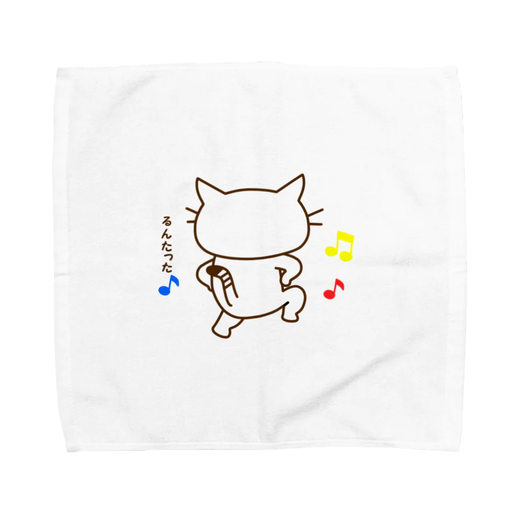 eigoyaのスキップする白猫 Towel Handkerchief