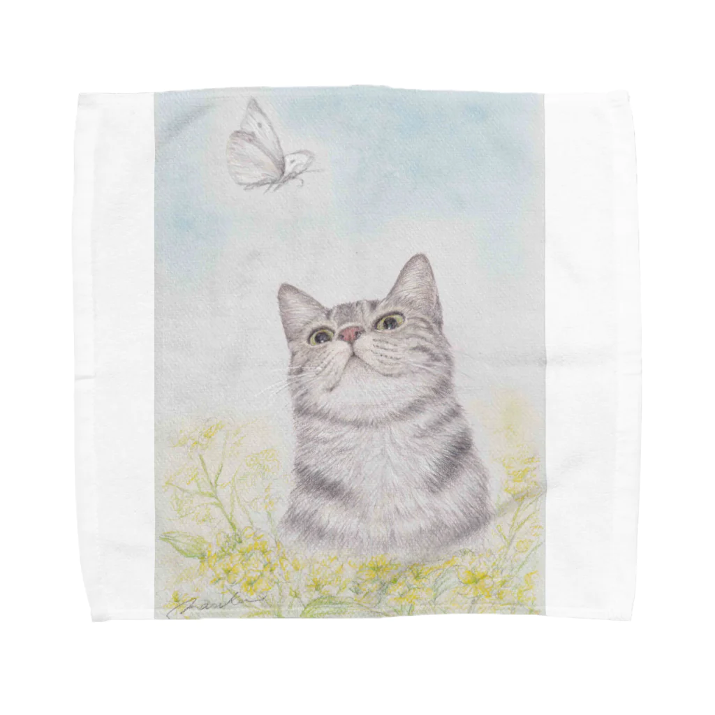 soraclaraの菜の花畑のくらら Towel Handkerchief