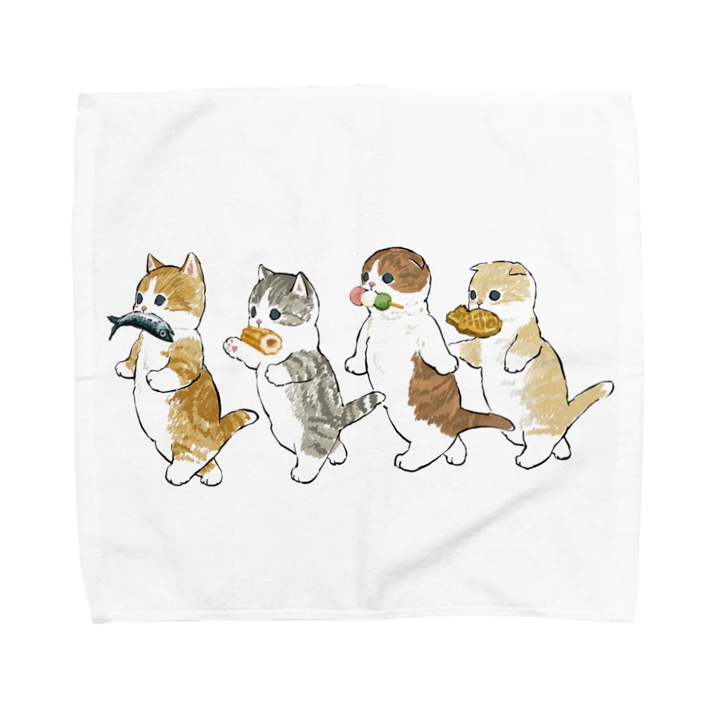 mofusandの花より団子にゃん Towel Handkerchief