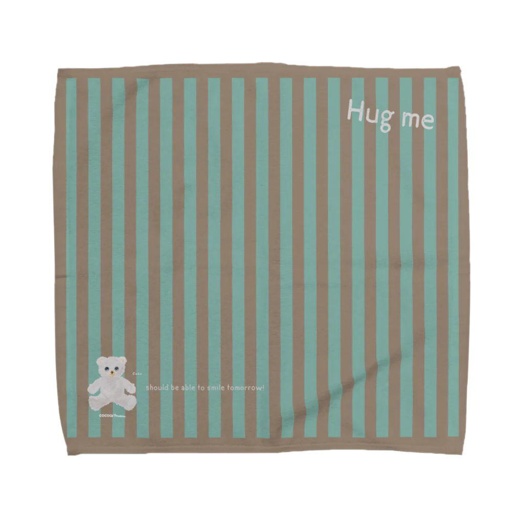 cocoartの雑貨屋さんの【Hug me】（白くま）Lサイズ タオルハンカチ