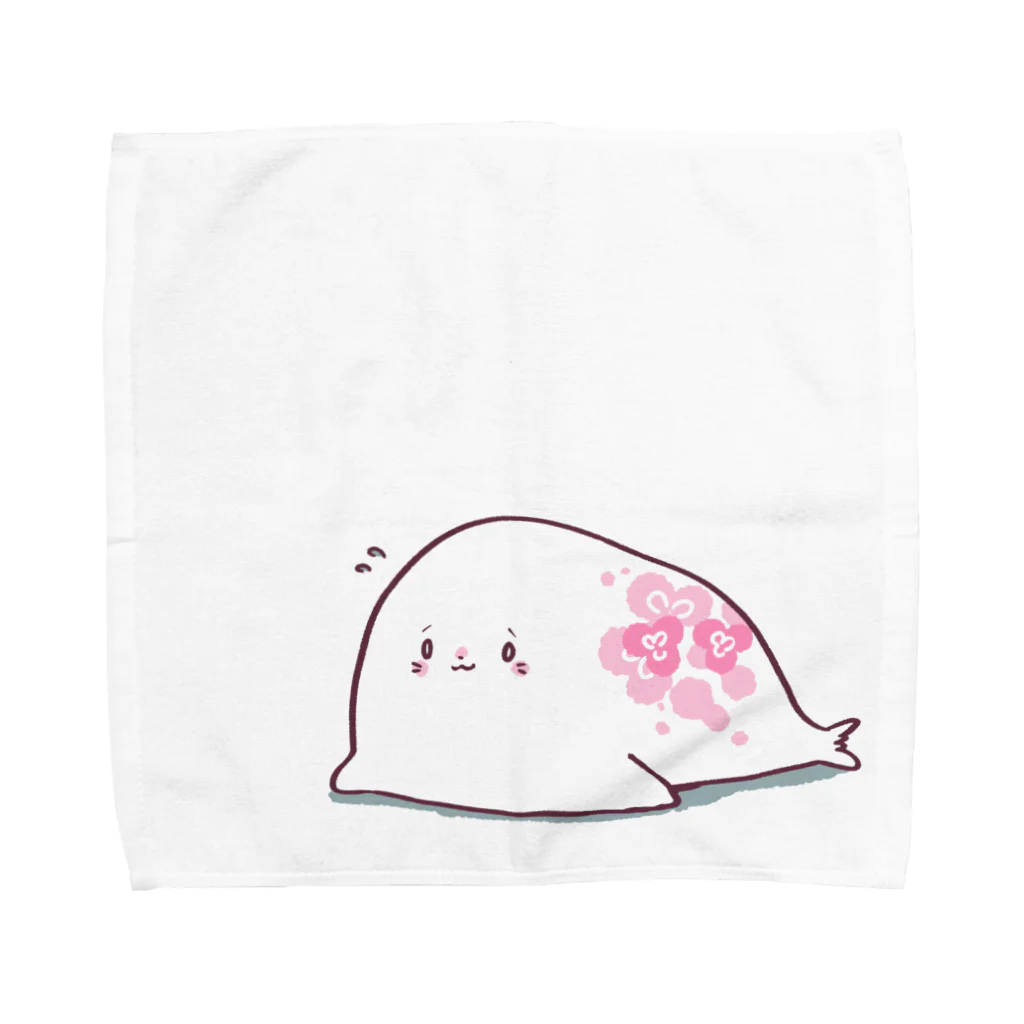 あざらしのよりどころのミツバアザラシタオル Towel Handkerchief