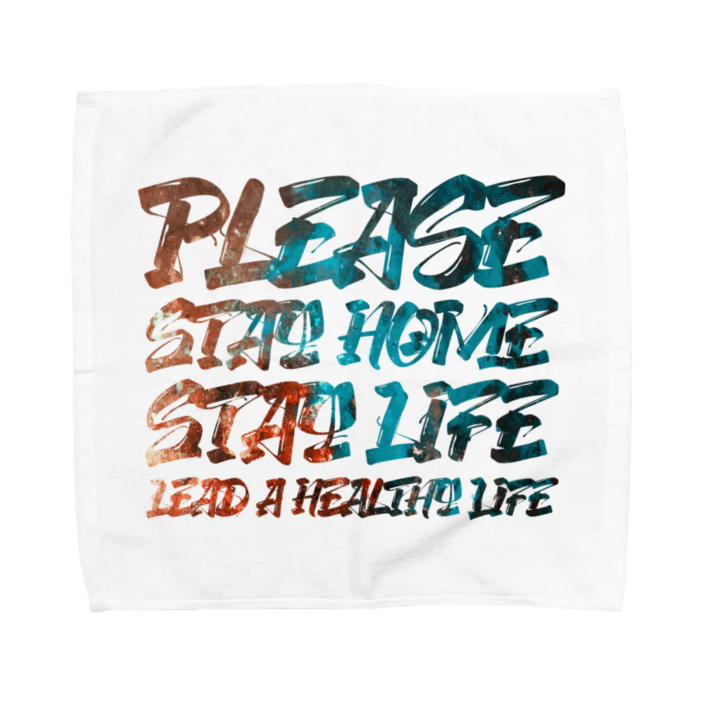 SANKAKU DESIGN STOREのPLEASE STAY HOME&LIFE! ペンキ タオルハンカチ