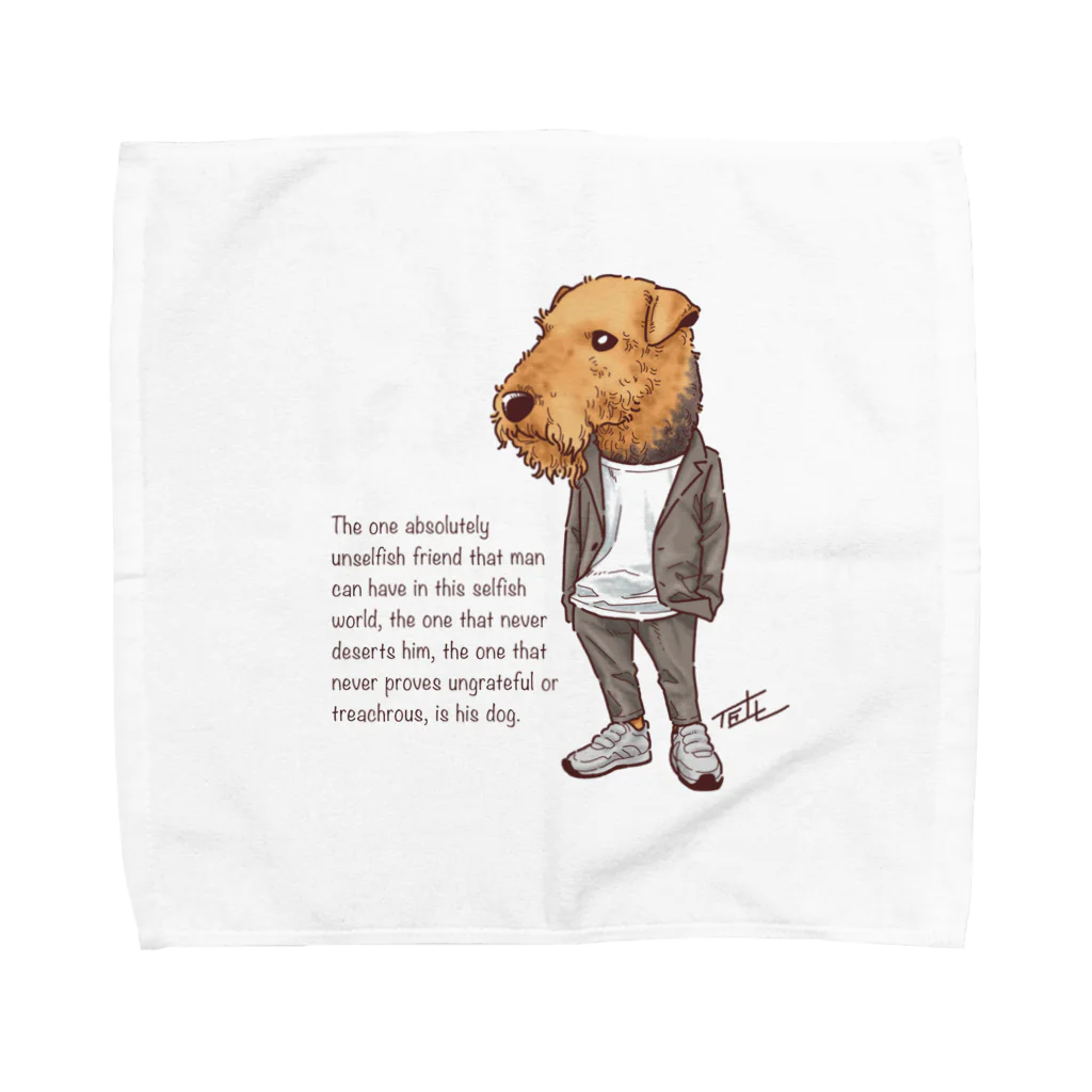 愛犬描処 プルーデンスのおしゃれエアデール Towel Handkerchief