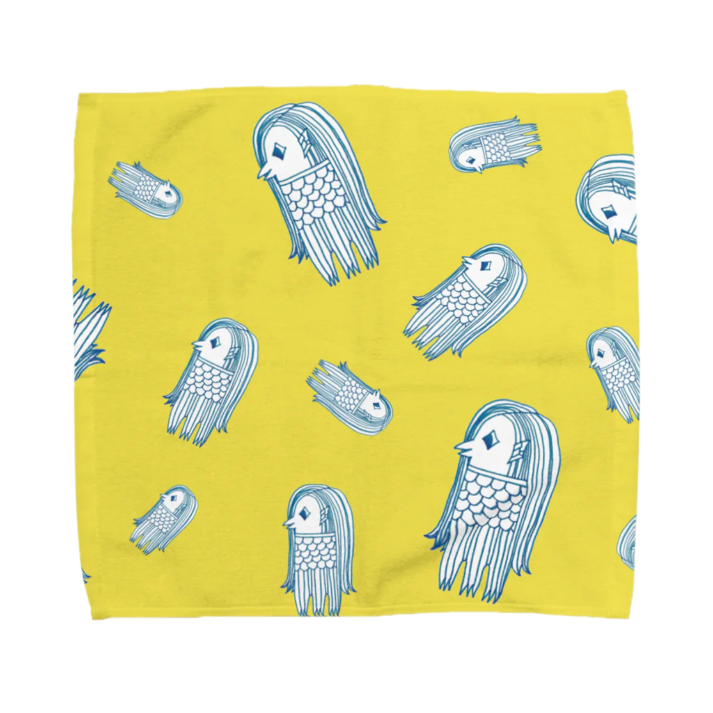 むにちょこのアマビエさんまみれ（黄） Towel Handkerchief