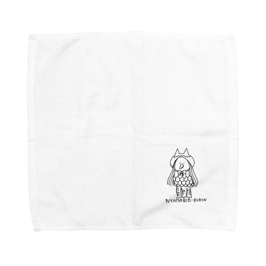 おそばの疫病退散にゃまびえずきんちゃん Towel Handkerchief