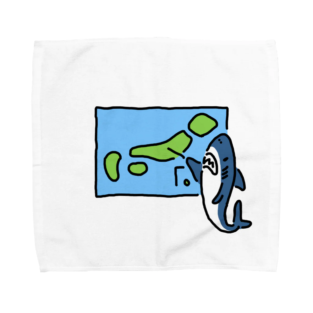 サメ わりとおもいの天気を予想するサメ Towel Handkerchief