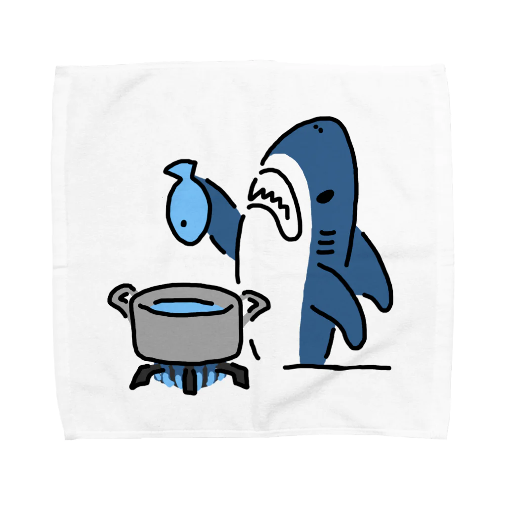 サメ わりとおもいの魚を茹でるサメ Towel Handkerchief