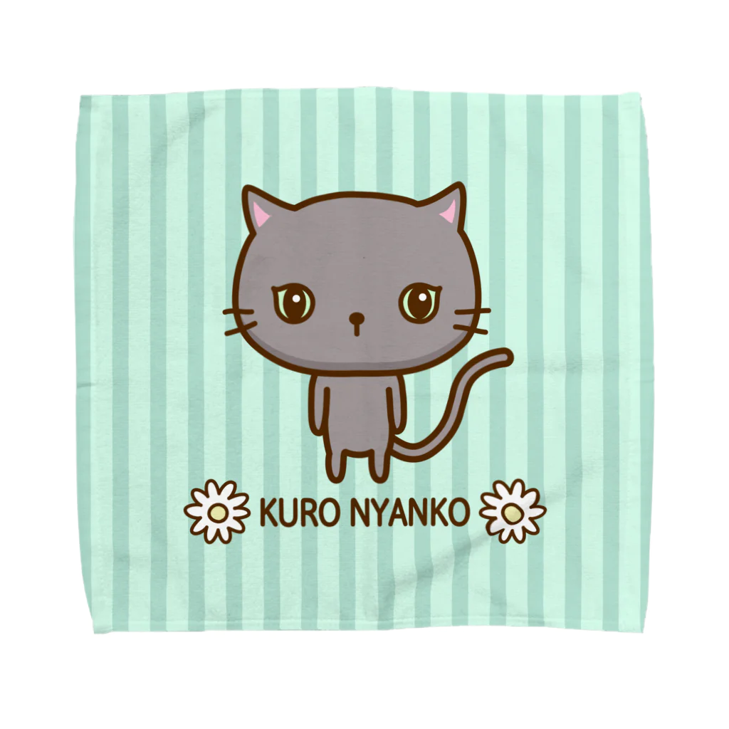 kotokoto's　SUZURI店の黒にゃんこ Towel Handkerchief