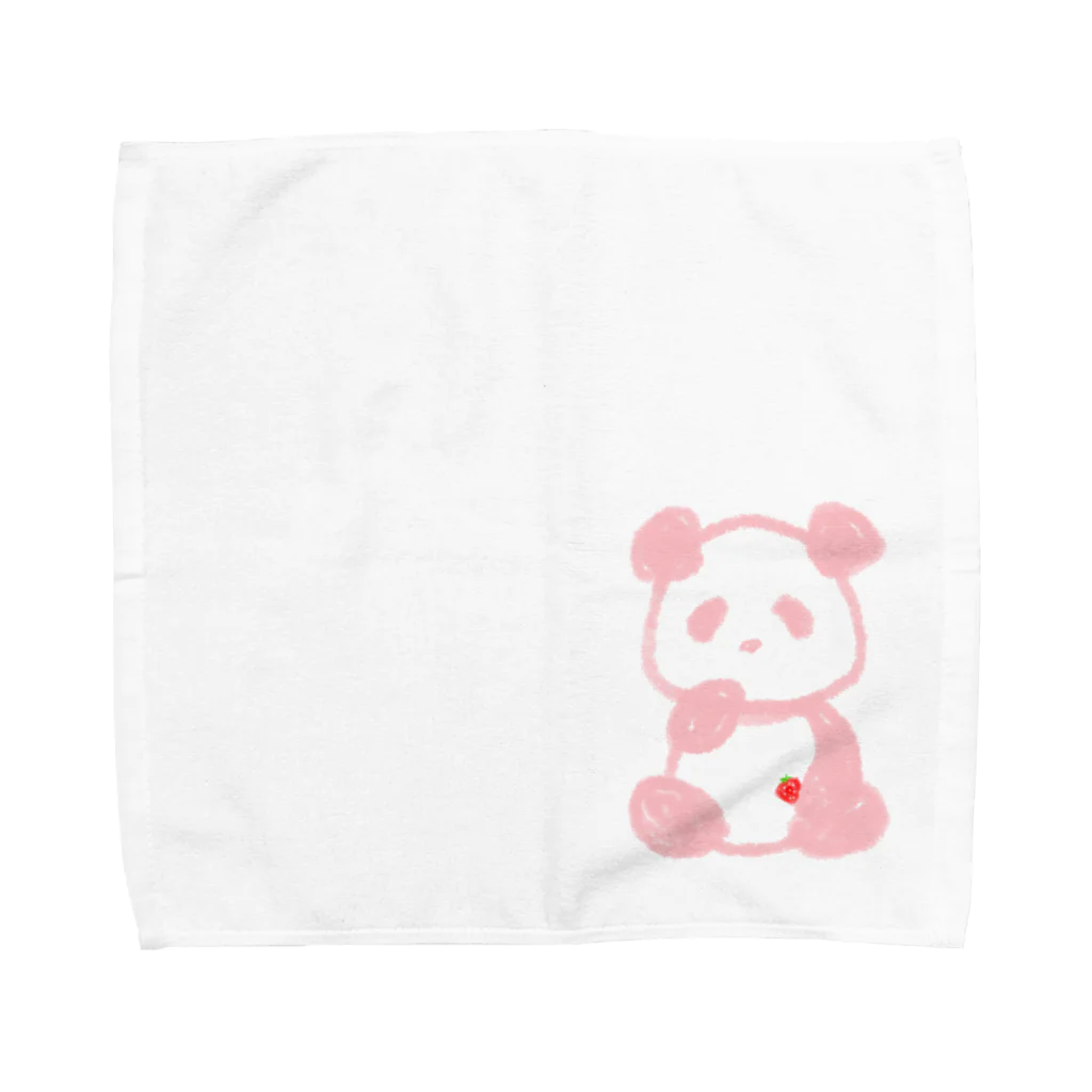 トコトコのゆるゆるしょっぷのいちごみるくぱんださん Towel Handkerchief