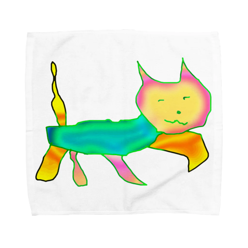 水草の覚醒した 猫マン２ Towel Handkerchief