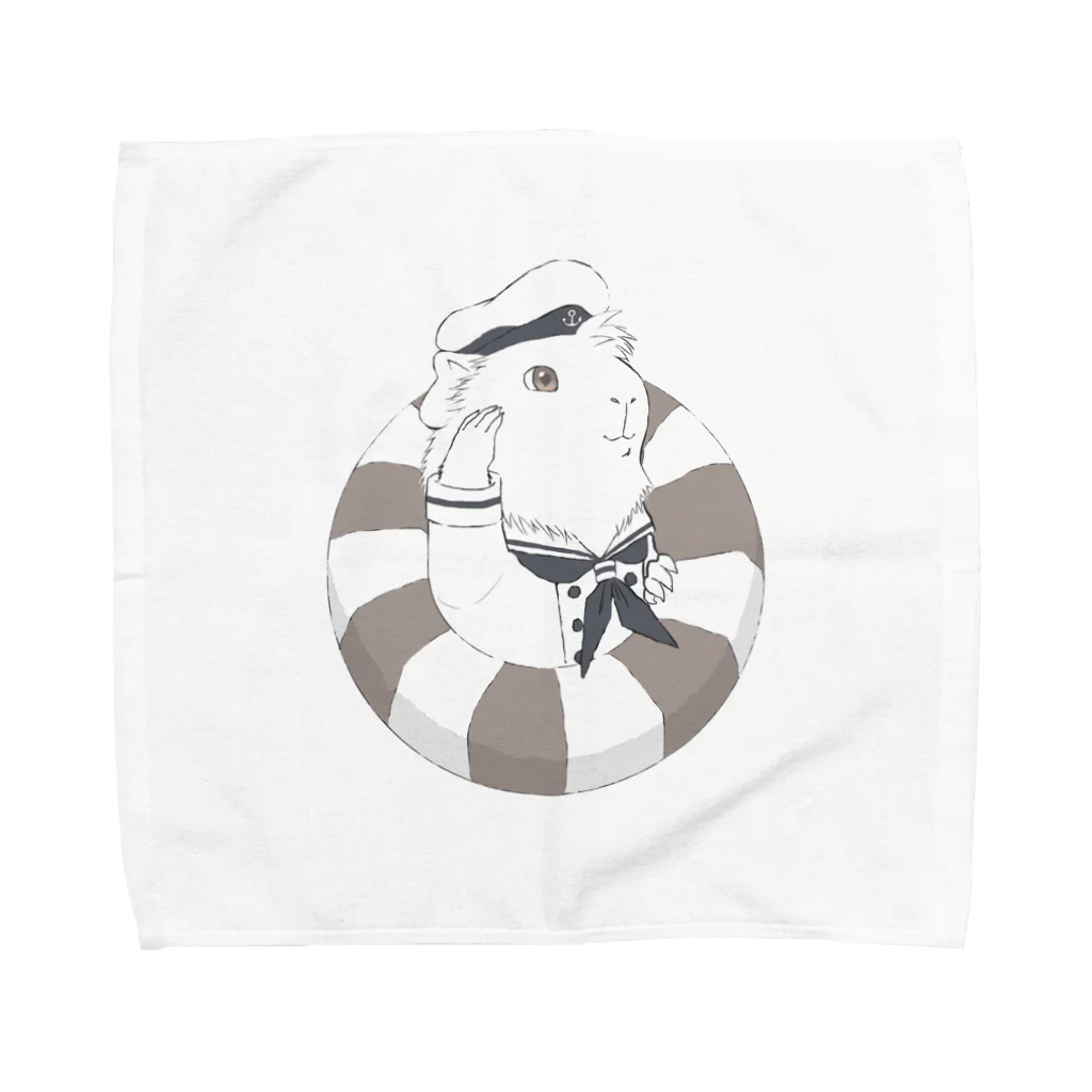 【モルモット】Mugi & Ruki【四国犬】の水兵モルモット Towel Handkerchief