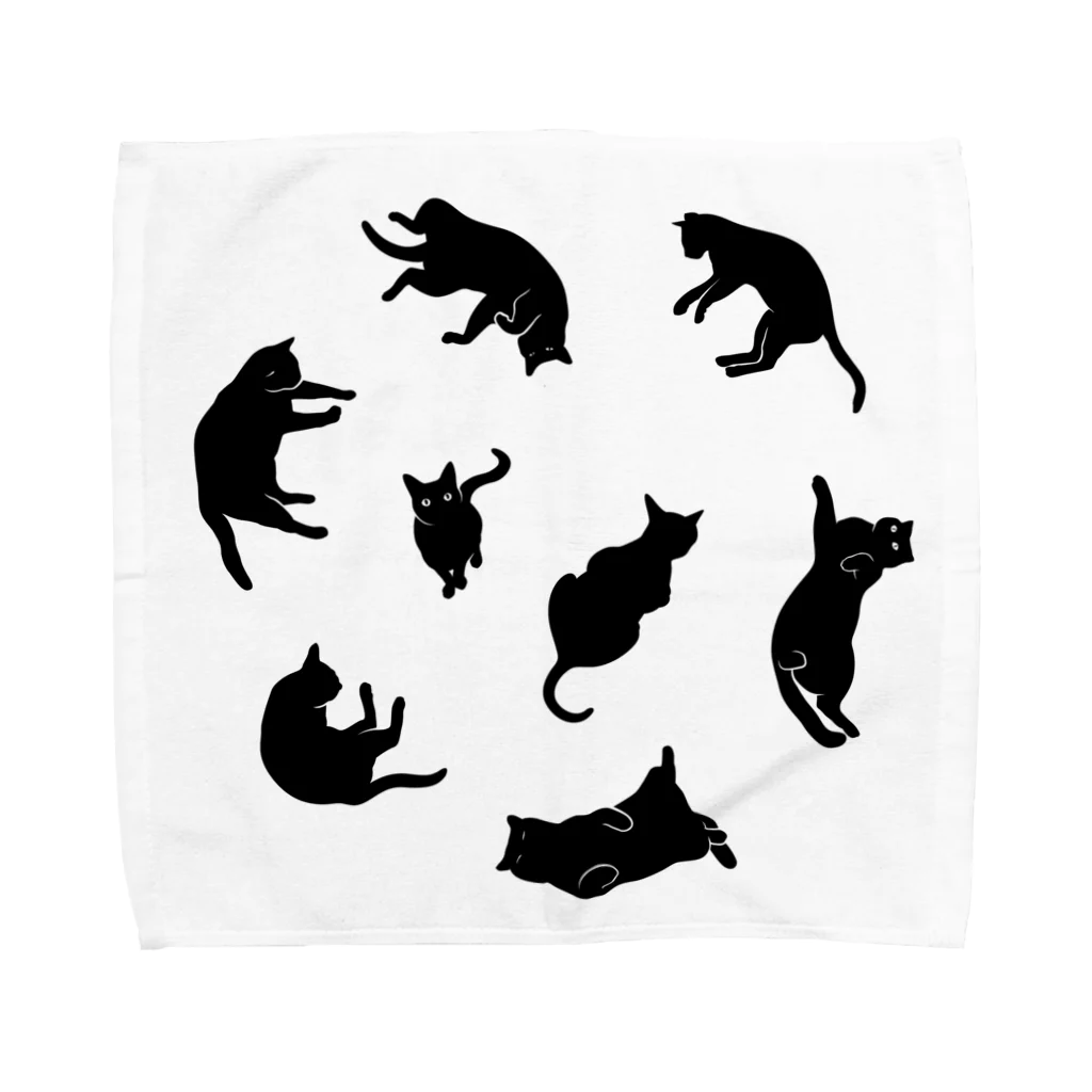 NOBODY754のKitties (Black Towel Handkerchief