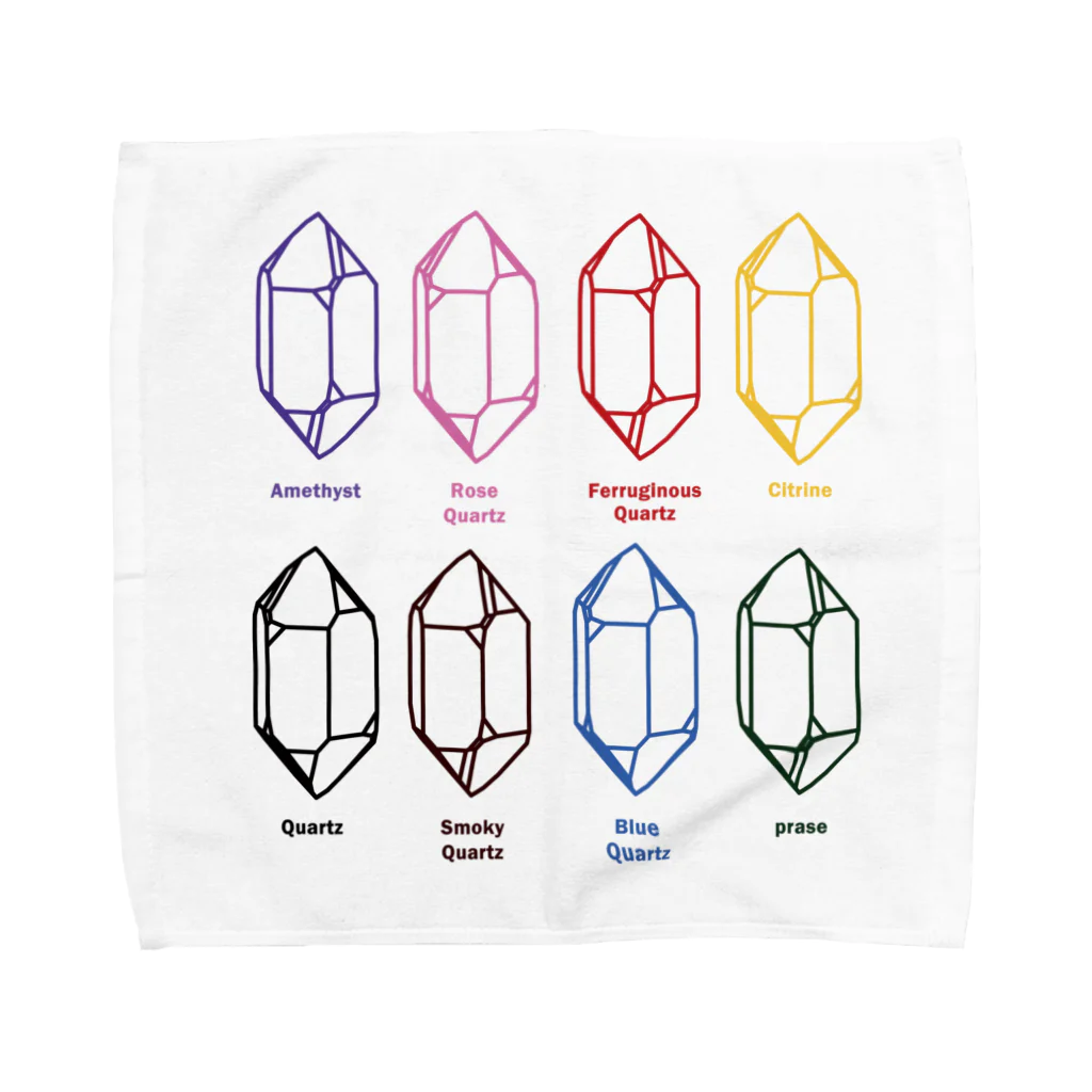 クリスタルポケットの鉱式-SQUARE.crystallogram5.3multi-quartz Towel Handkerchief