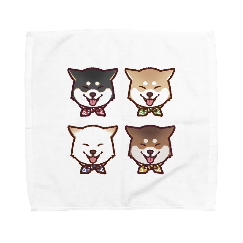 巻柴舎のスマイル柴犬（スクエア） Towel Handkerchief