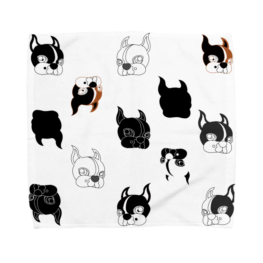 Park a Holic Bostonterrierのボステリセブンくんいっぱい Towel Handkerchief