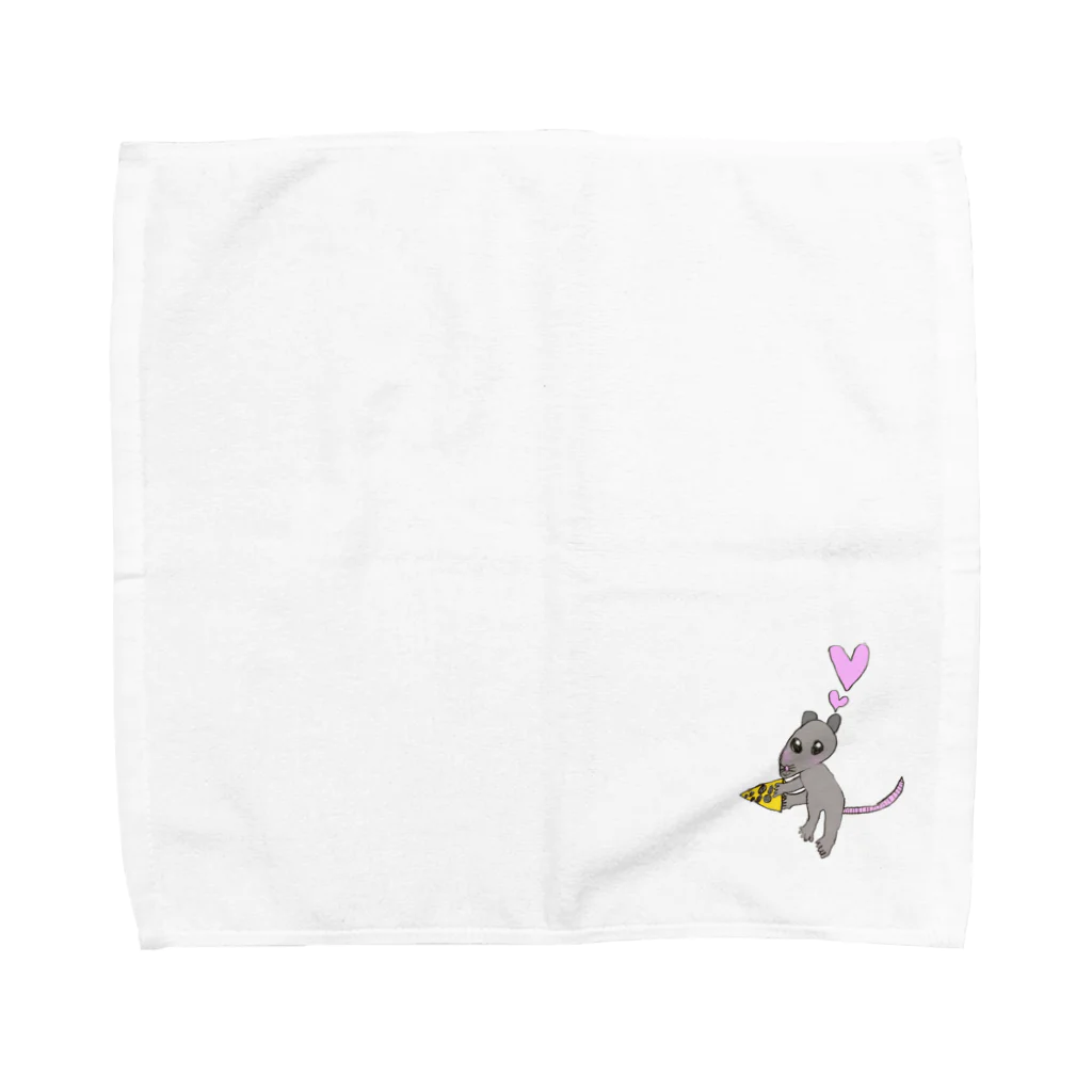 水色プリントのねずみのちゅっぴー Towel Handkerchief