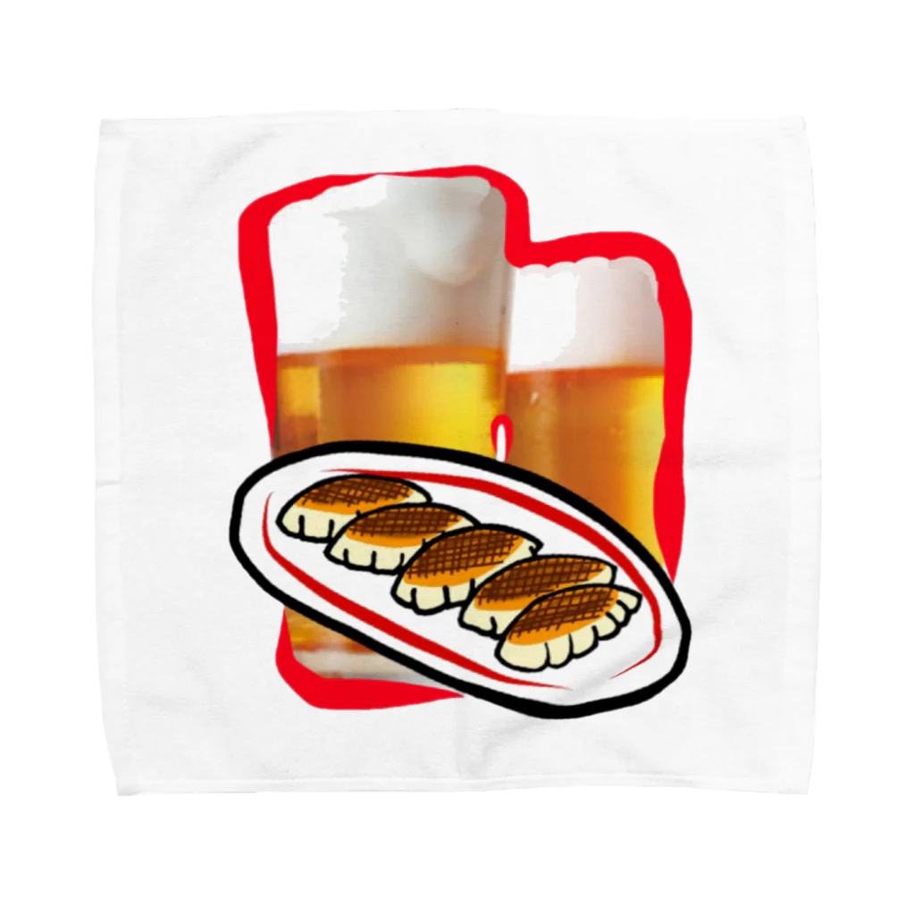 OUDONのI♡餃子とビール Towel Handkerchief