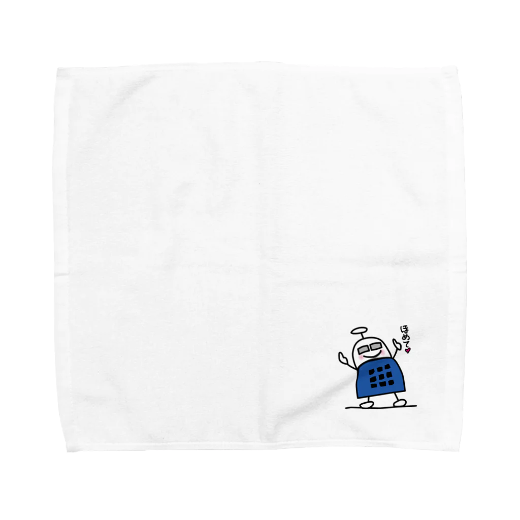 水色プリントのブロックロボット・うーたーまん Towel Handkerchief