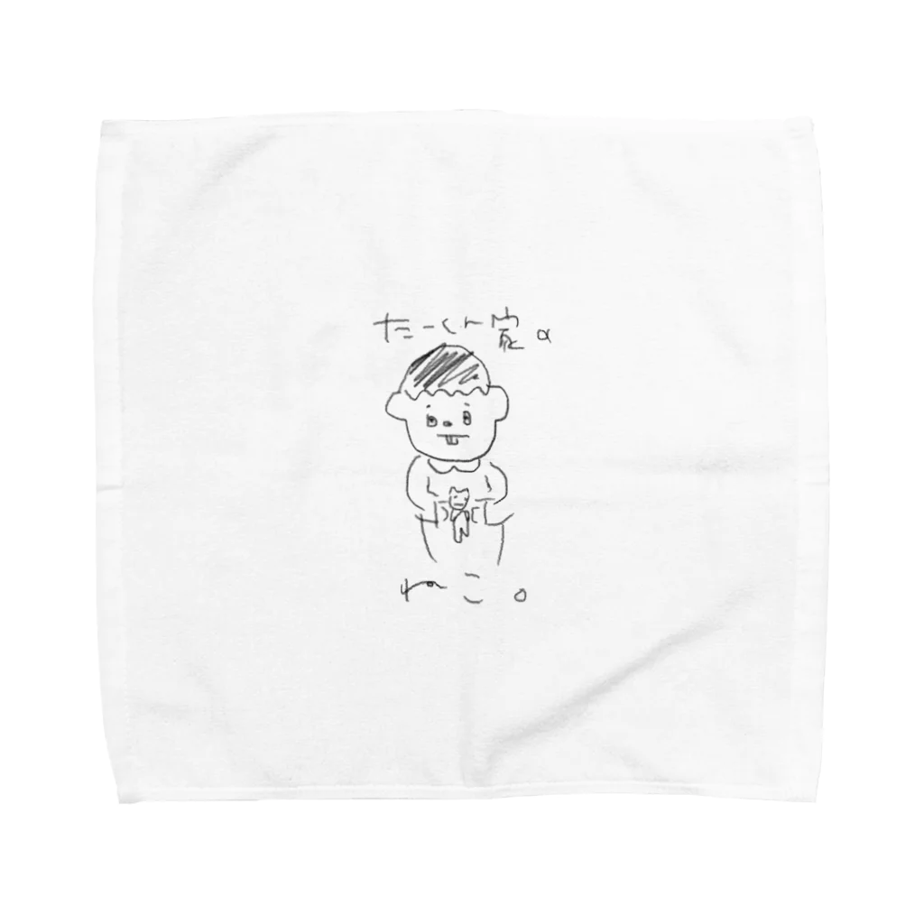 いちごせんせいのゆめかわ工場のねこは親友 Towel Handkerchief