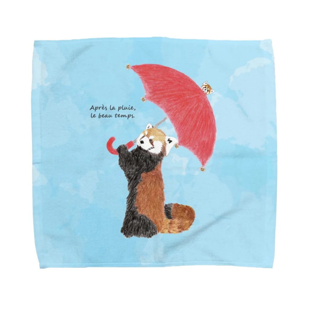 Zoo Keeperの雨のち晴れレッサーパンダ Towel Handkerchief