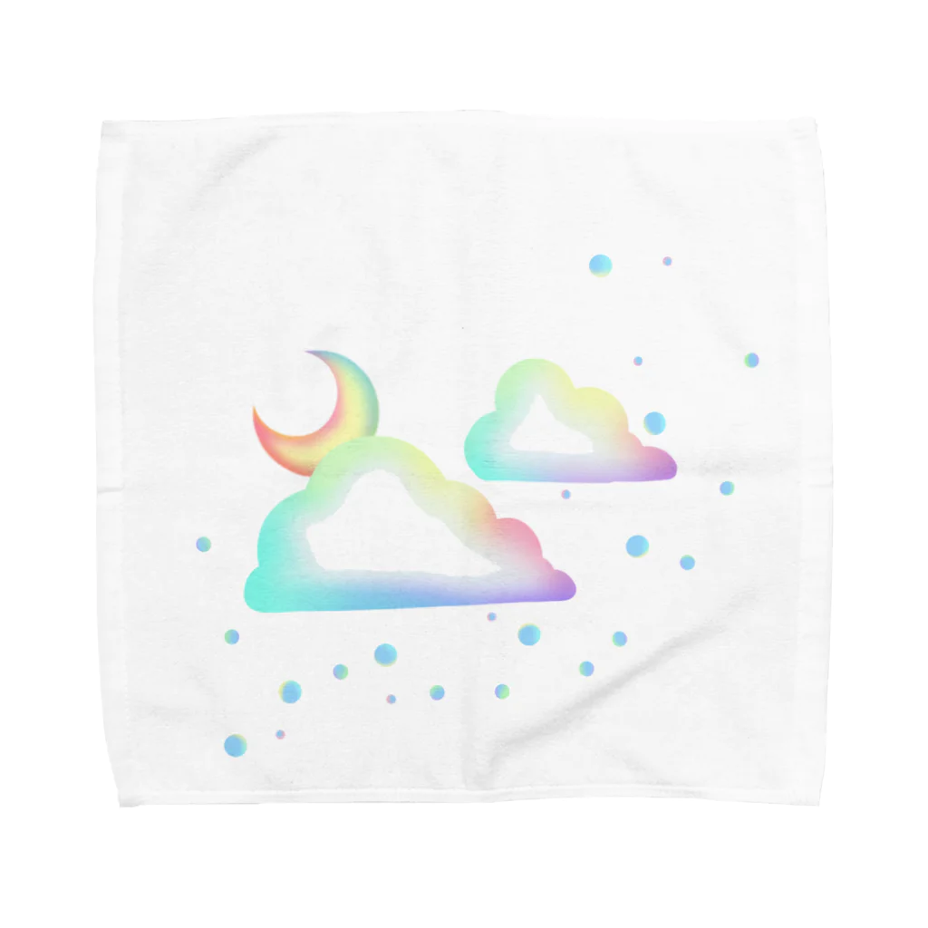 samereniの月と雲ふわふわ Towel Handkerchief