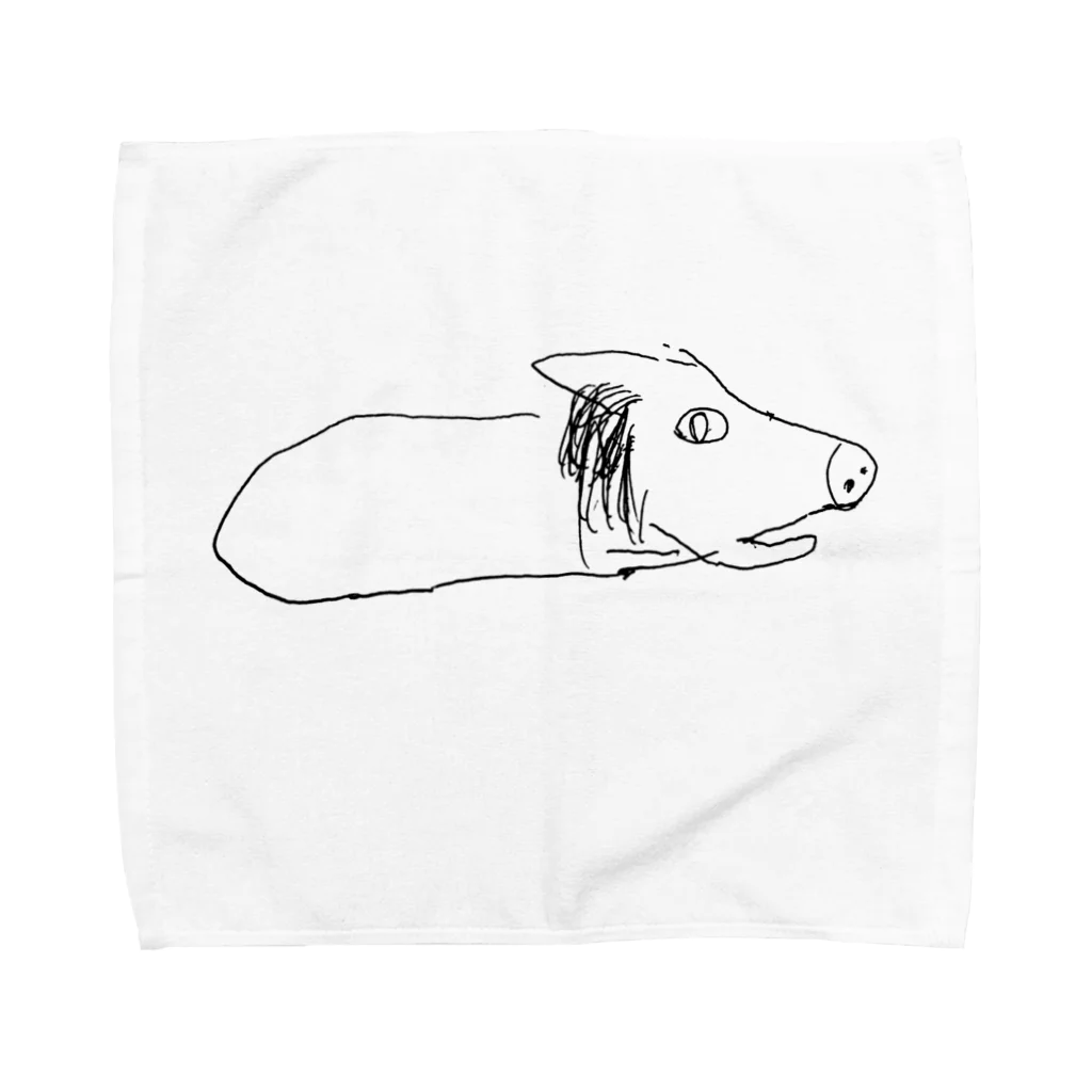 unko unkoの膝上テレビ見の犬 Towel Handkerchief