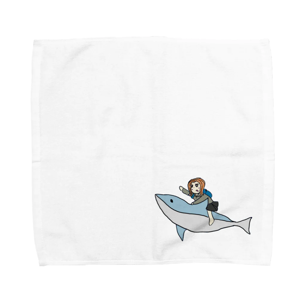 月見うどんのイルカでGo！ Towel Handkerchief