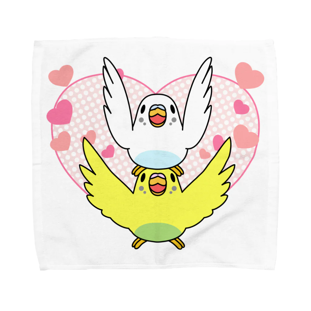 まめるりはことりのラブリーセキセイインコ【まめるりはことり】 Towel Handkerchief