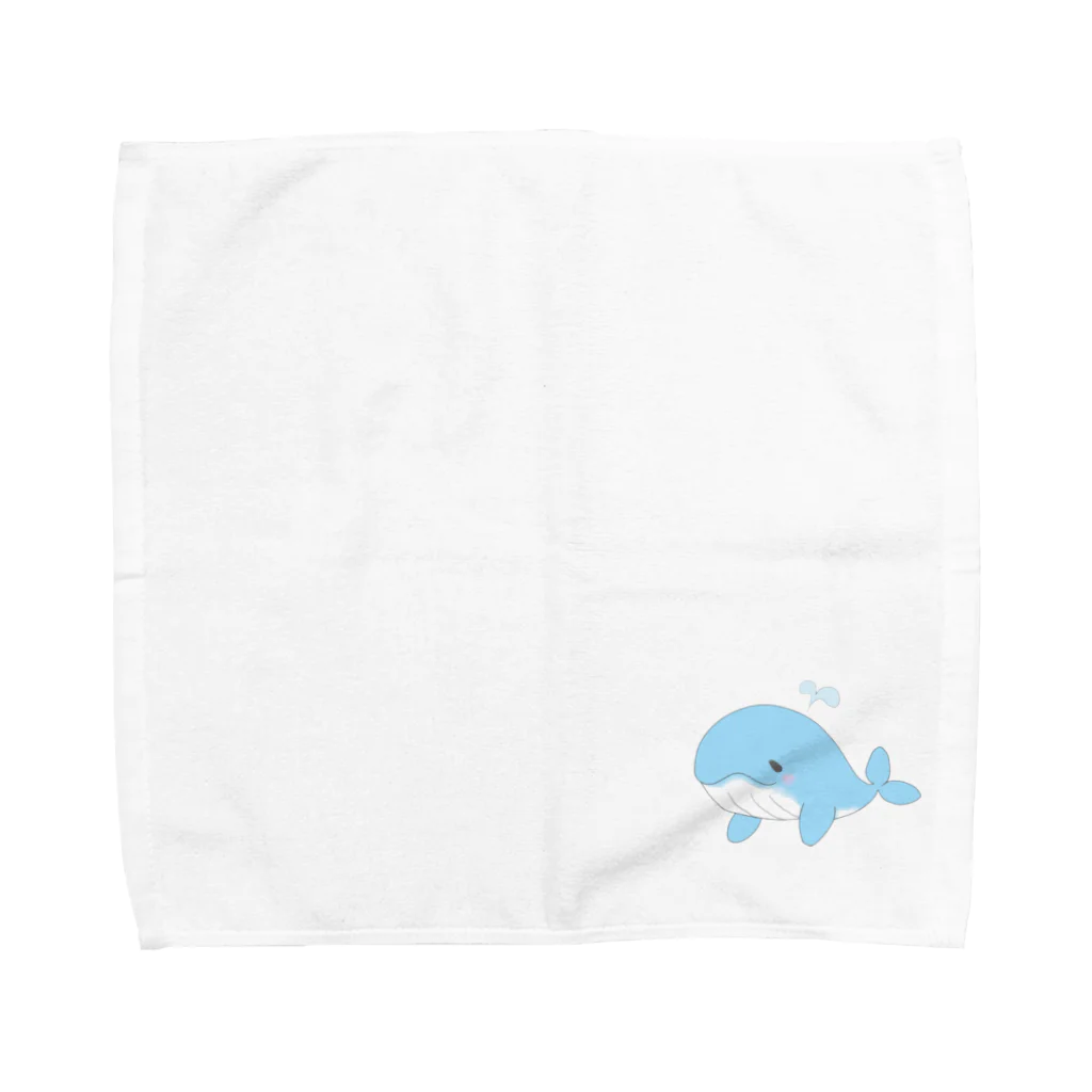 食べものも好きののんびりくじら Towel Handkerchief