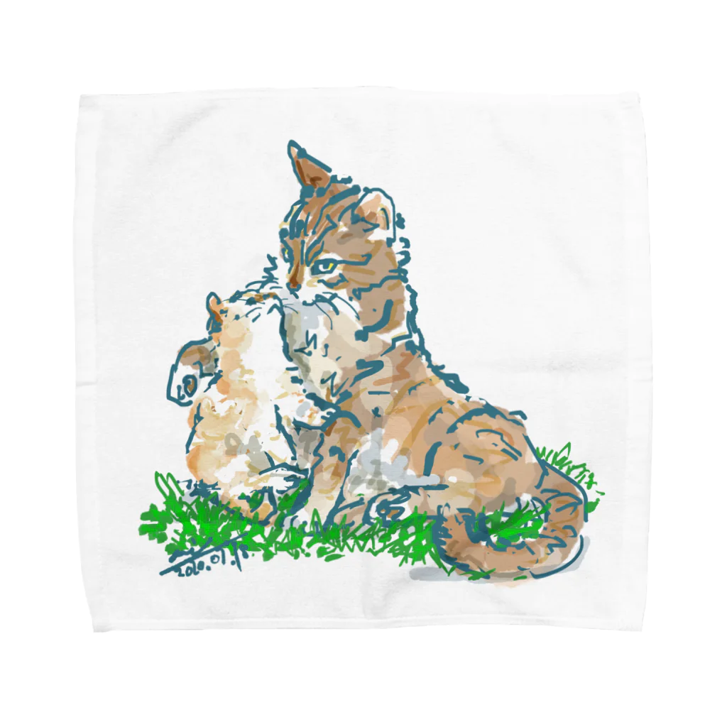 Atelir SOLEILの猫ちゃん 親子 Towel Handkerchief