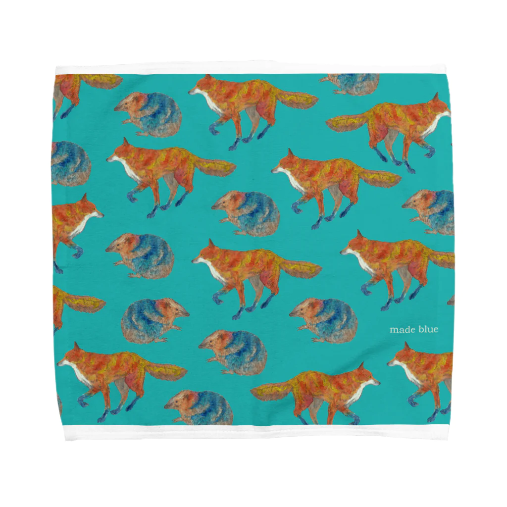 made blueのFox and Hedgehog Towel Handkerchief