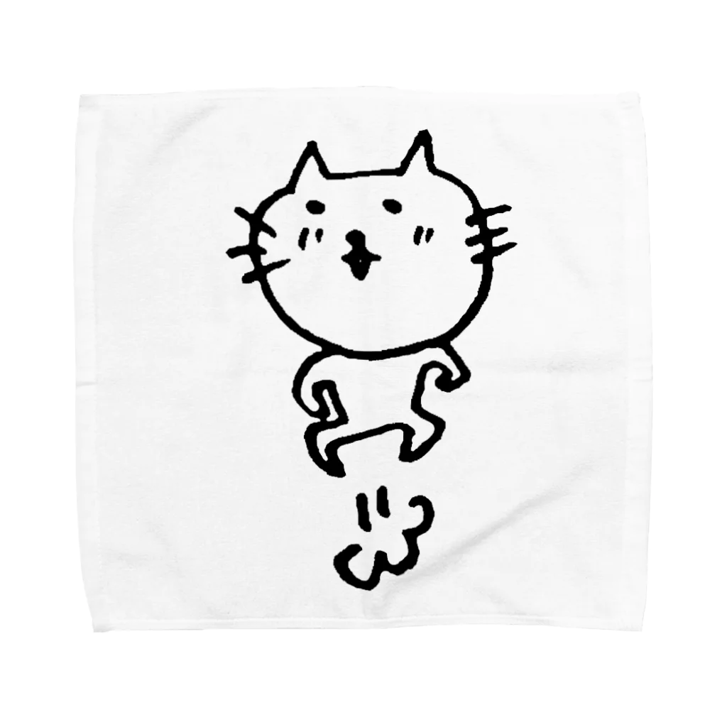 ねこ新聞のnecoのねこ新聞のneco、飛ぶ Towel Handkerchief