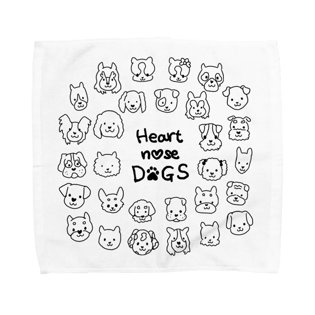 Heart nose DOGSのHeart nose DOGS（丸型）Lタオルハンカチ Towel Handkerchief