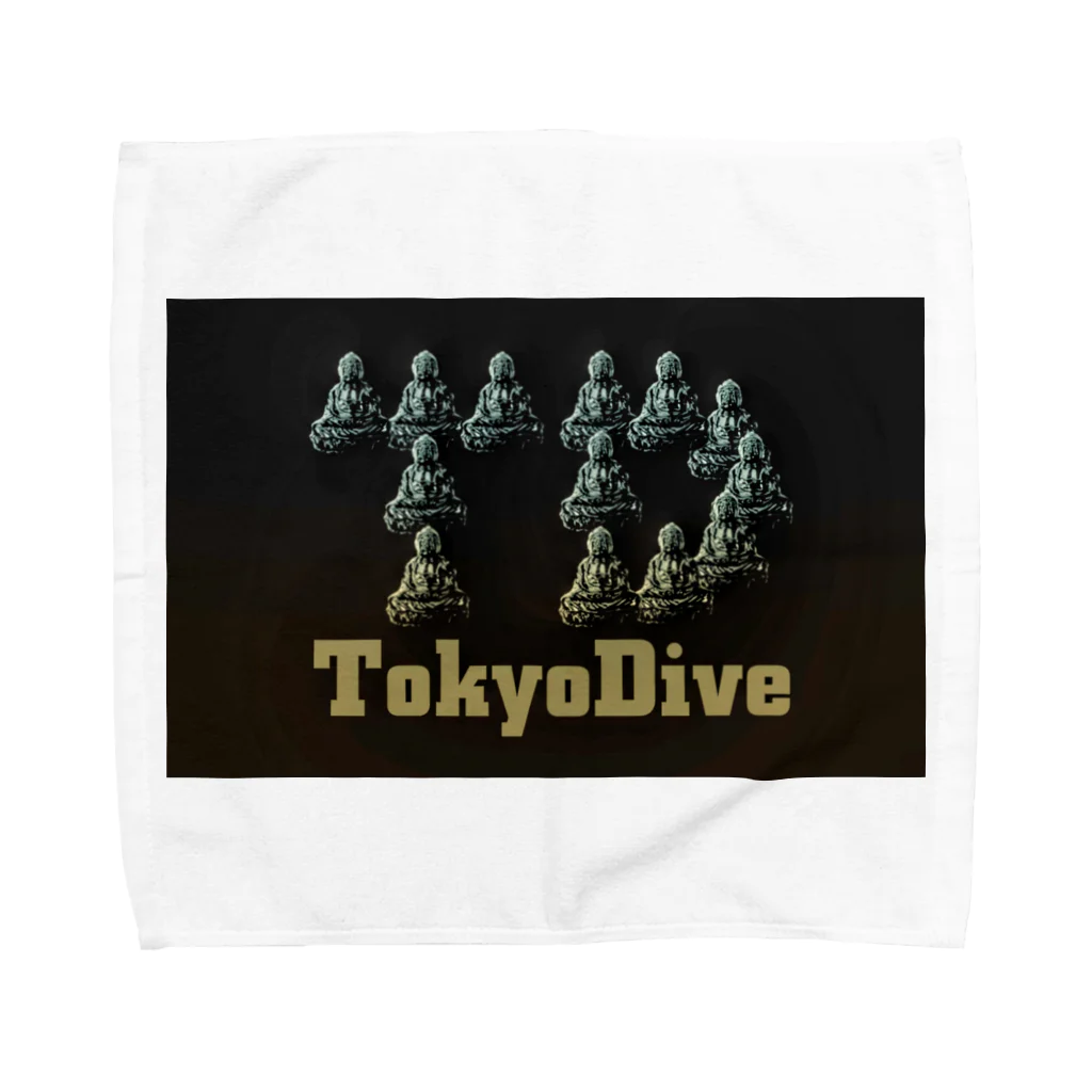 Tokyo Dive ⅡのTokyoDive2ブラックボックスロゴ タオルハンカチ