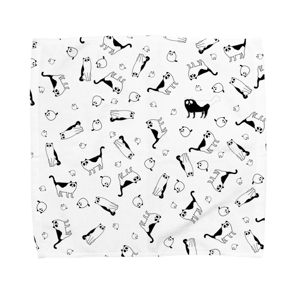 FAULHEITのパンダネコの群れ Towel Handkerchief