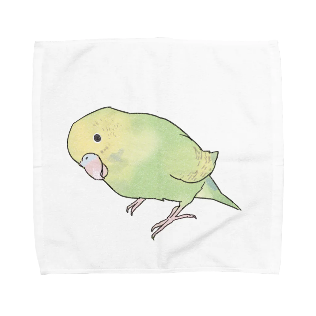 まめるりはことりの首傾げ　スパングルセキセイインコちゃん【まめるりはことり】 Towel Handkerchief