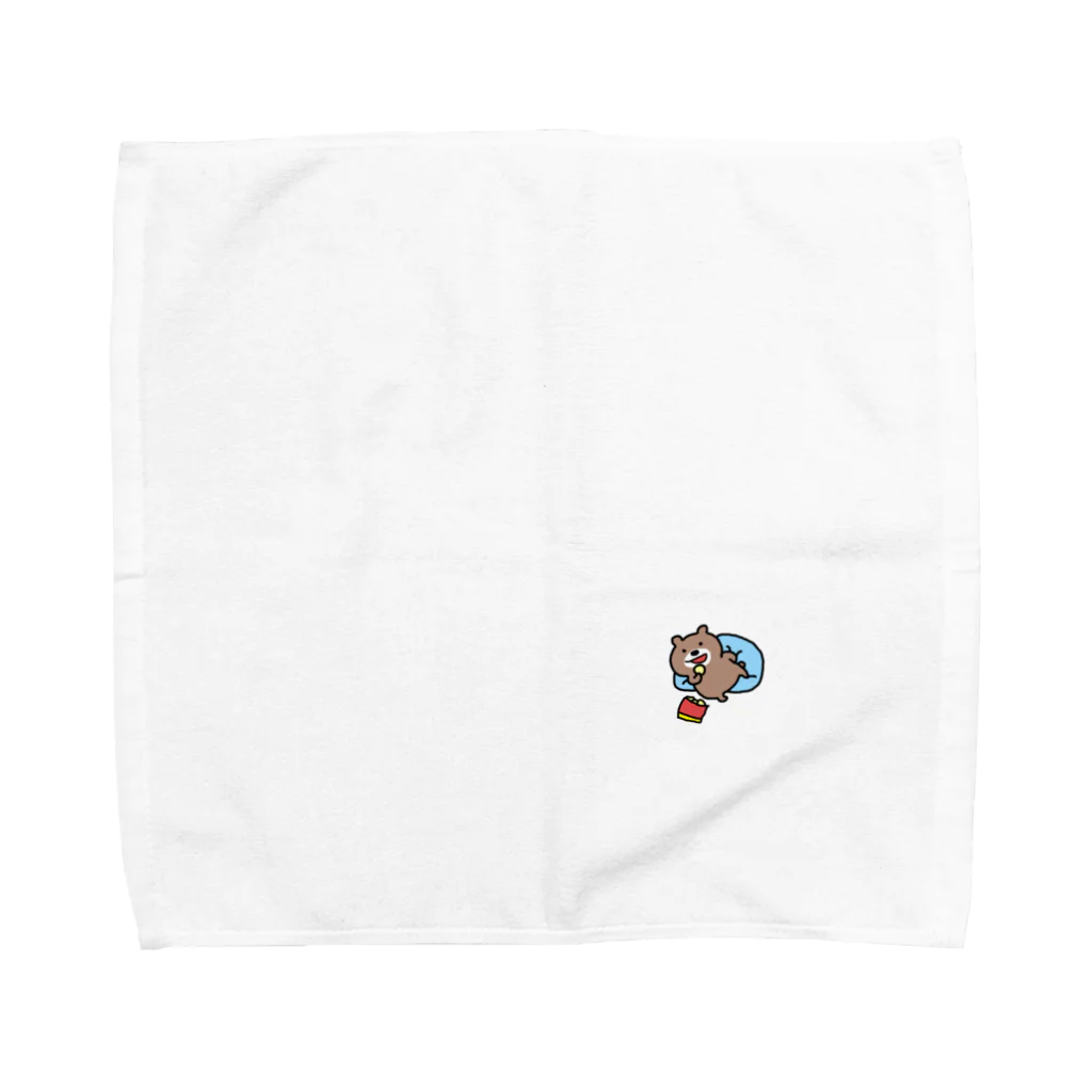 はりーのお店（SUZURI店）のドクっくま（ポテチ） Towel Handkerchief