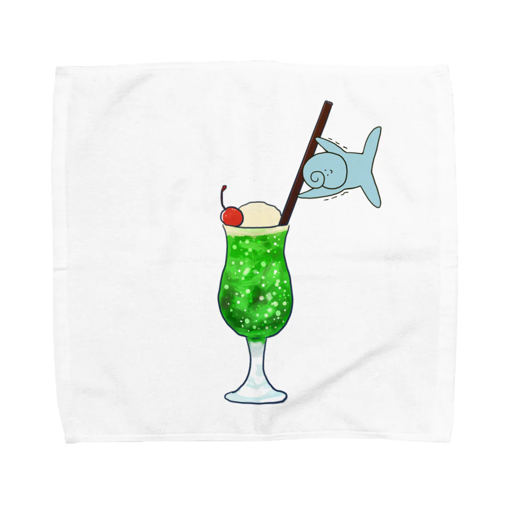 くるりんプロジェクトのお店のクリームソーダくるりん Towel Handkerchief