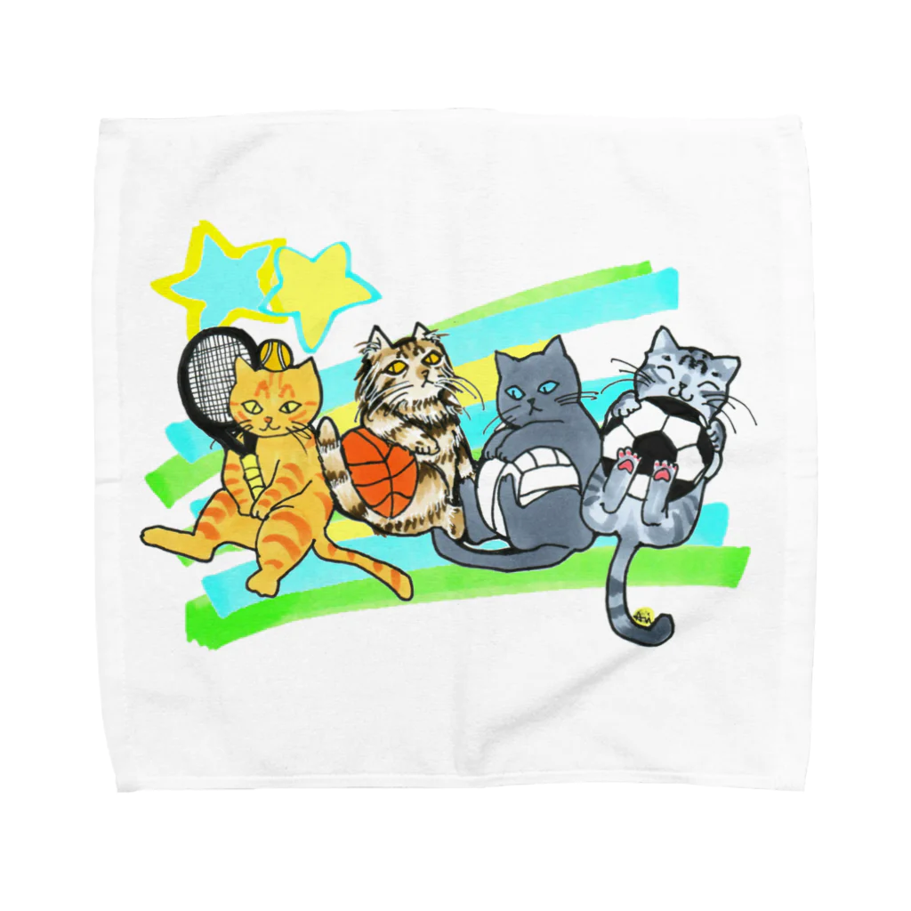 miku'ꜱGallery星猫のネコリンピック✨球技 Towel Handkerchief